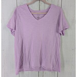 Sonoma Size Large Womens‎ Lilac Short Sleeve Everyday Cotton Tee